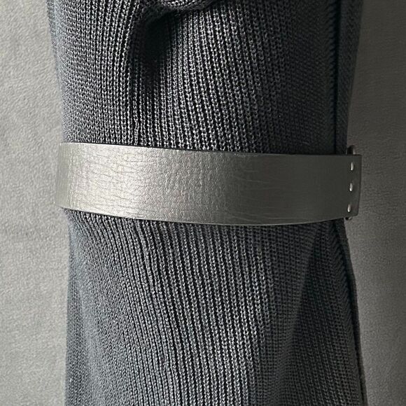 J Jill Black Leather Belt with Double Silver Rings - Women's Size XS - Picture 6 of 11